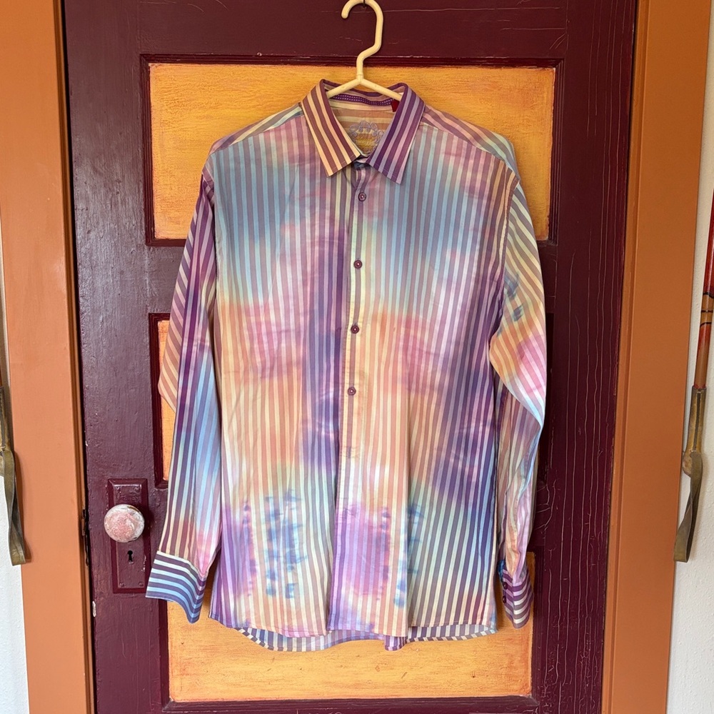 Visconti Black Multicolor Striped Men's Shirt